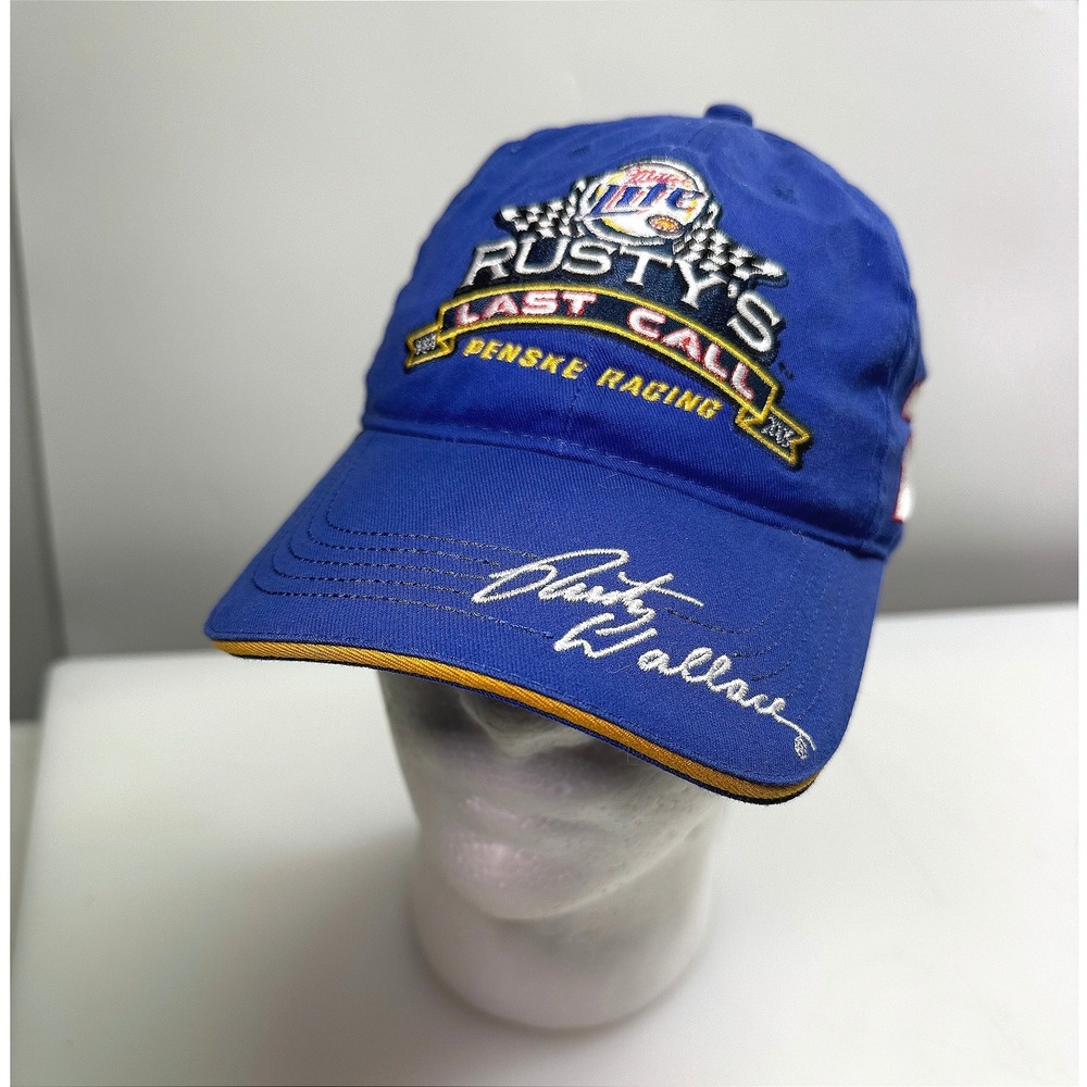 Callaway Golf Rusty Wallace Men OSFA Blue Miller Lite Last Call‎ NASCAR Cap